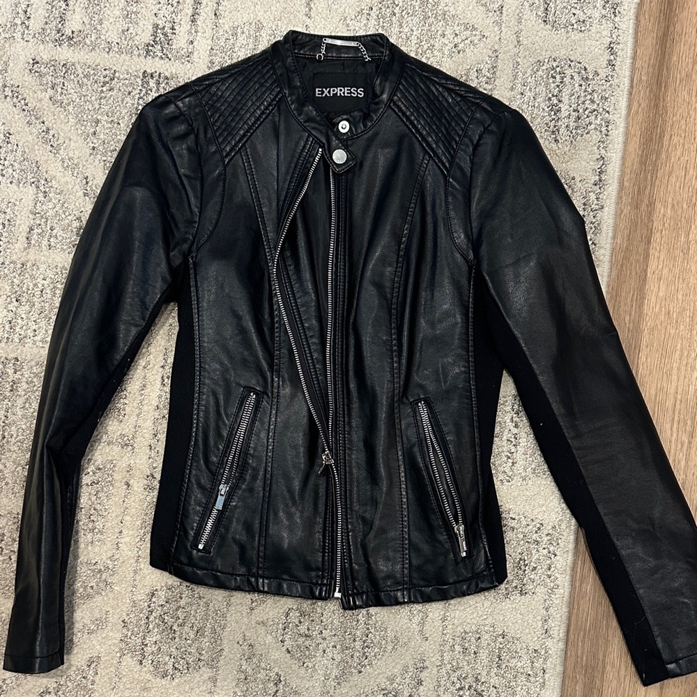 Express Women's Sleek Black Leather Jacket